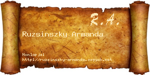 Ruzsinszky Armanda névjegykártya